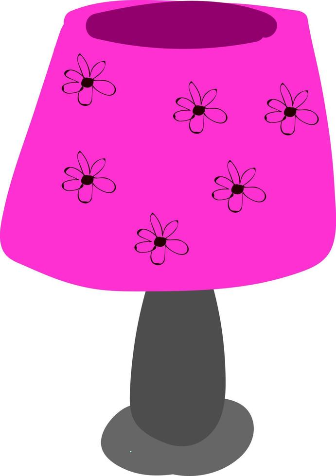 Pink lamp, illustration, vector on white background.