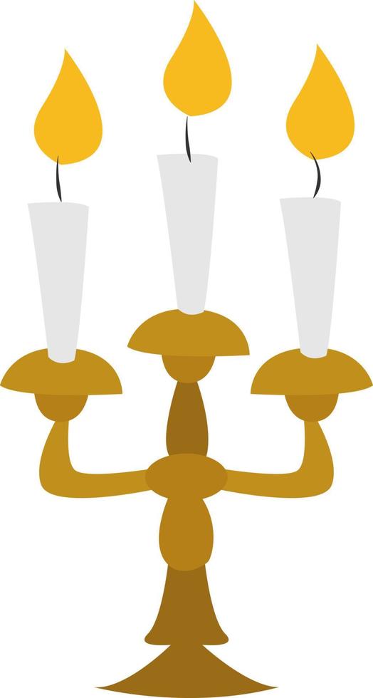 Candlestick, illustration, vector on white background.