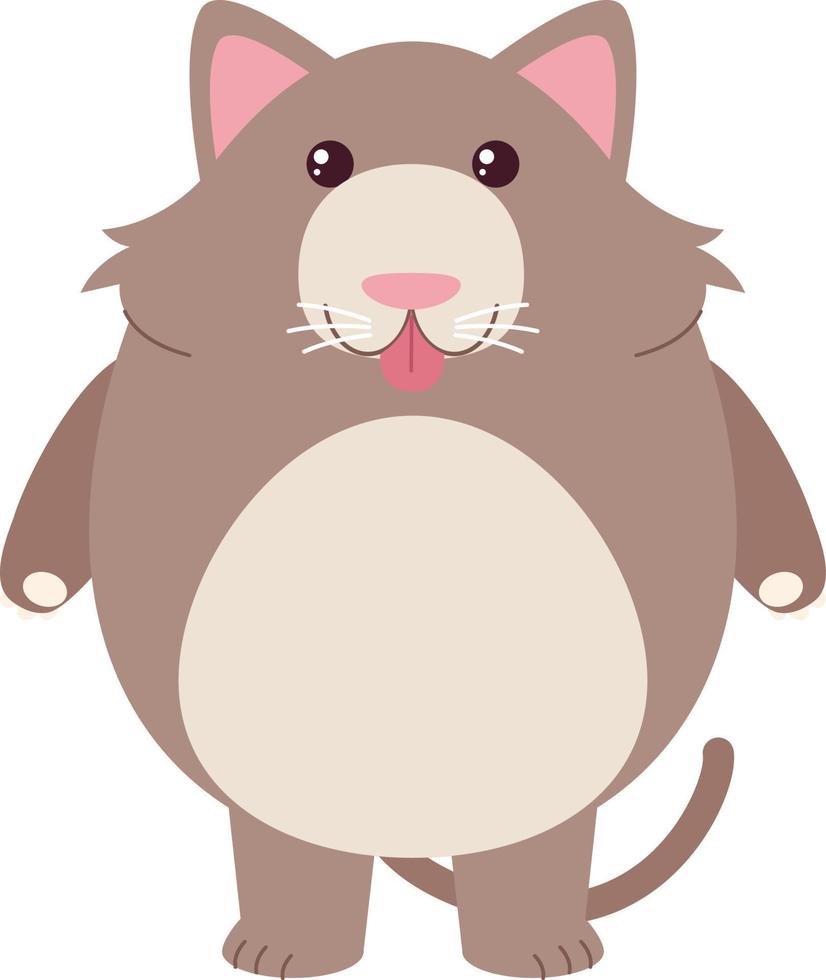 rata gorda, ilustración, vector sobre fondo blanco.