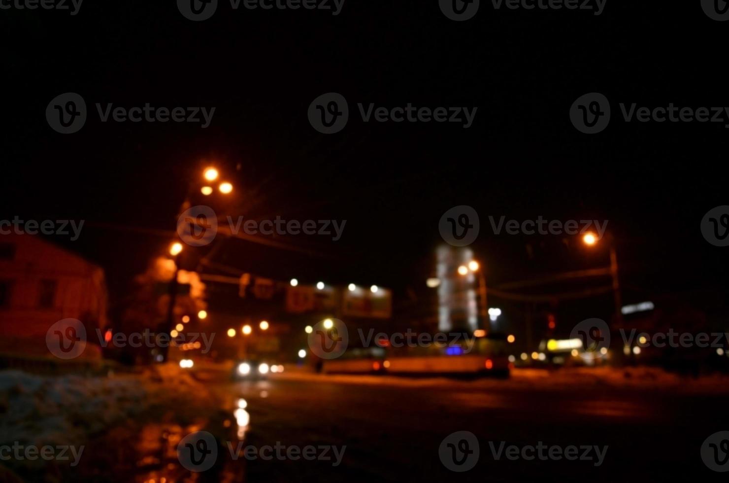 Blurred landscape of night city photo