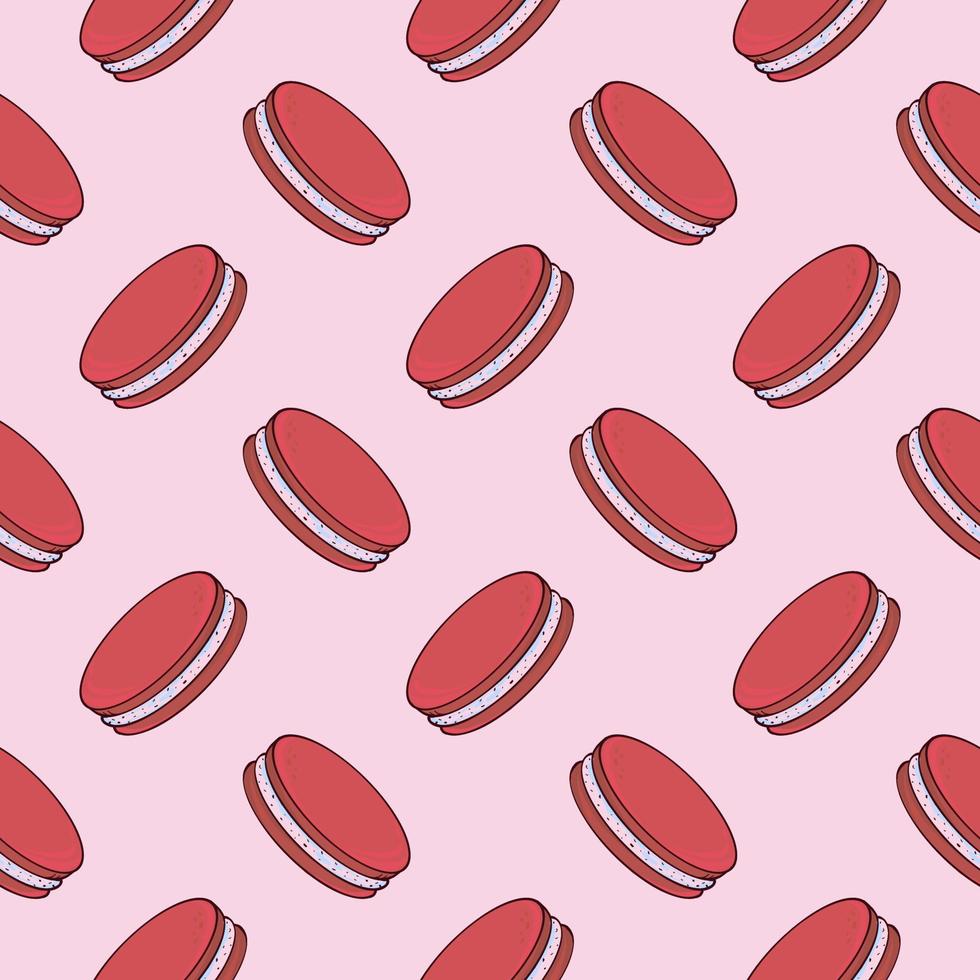 Pink macaroons,seamless pattern on pink background. vector