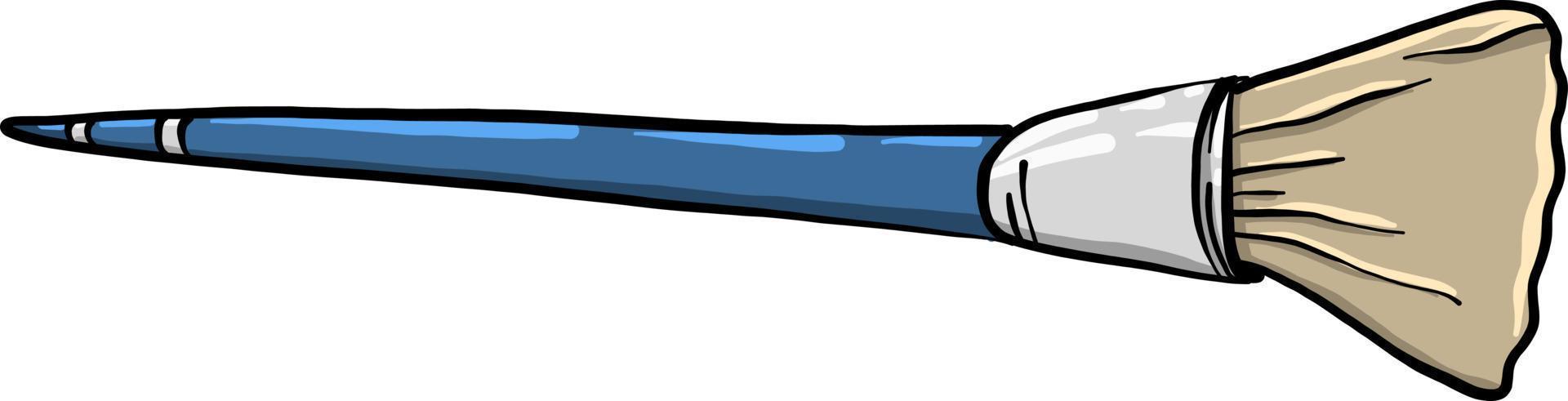 Blue paint brush , illustration, vector on white background