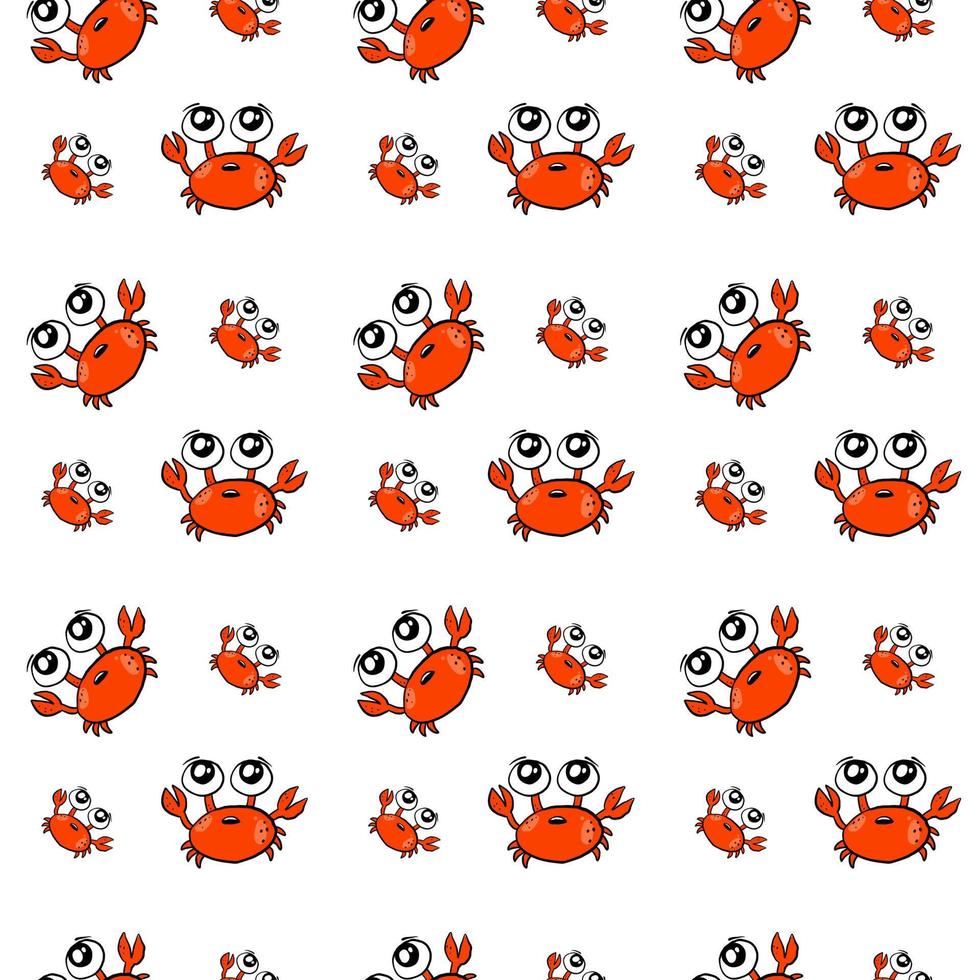 Crabs wallpaper, illustration, vector on white background.