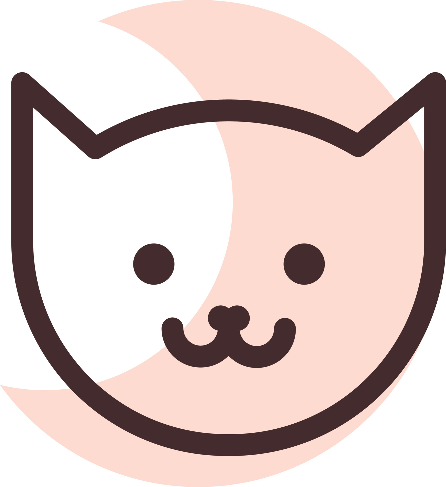 Brown cat head, illustration, vector on a white background. 13903447