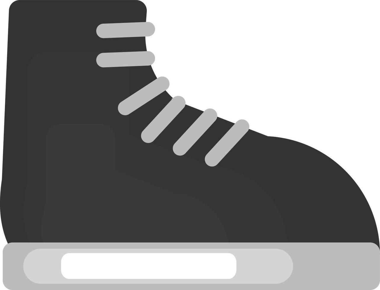 Black boot , illustration, vector on white background
