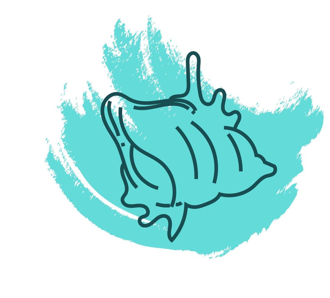 American carrier snail seashell, icon illustration, vector on white background