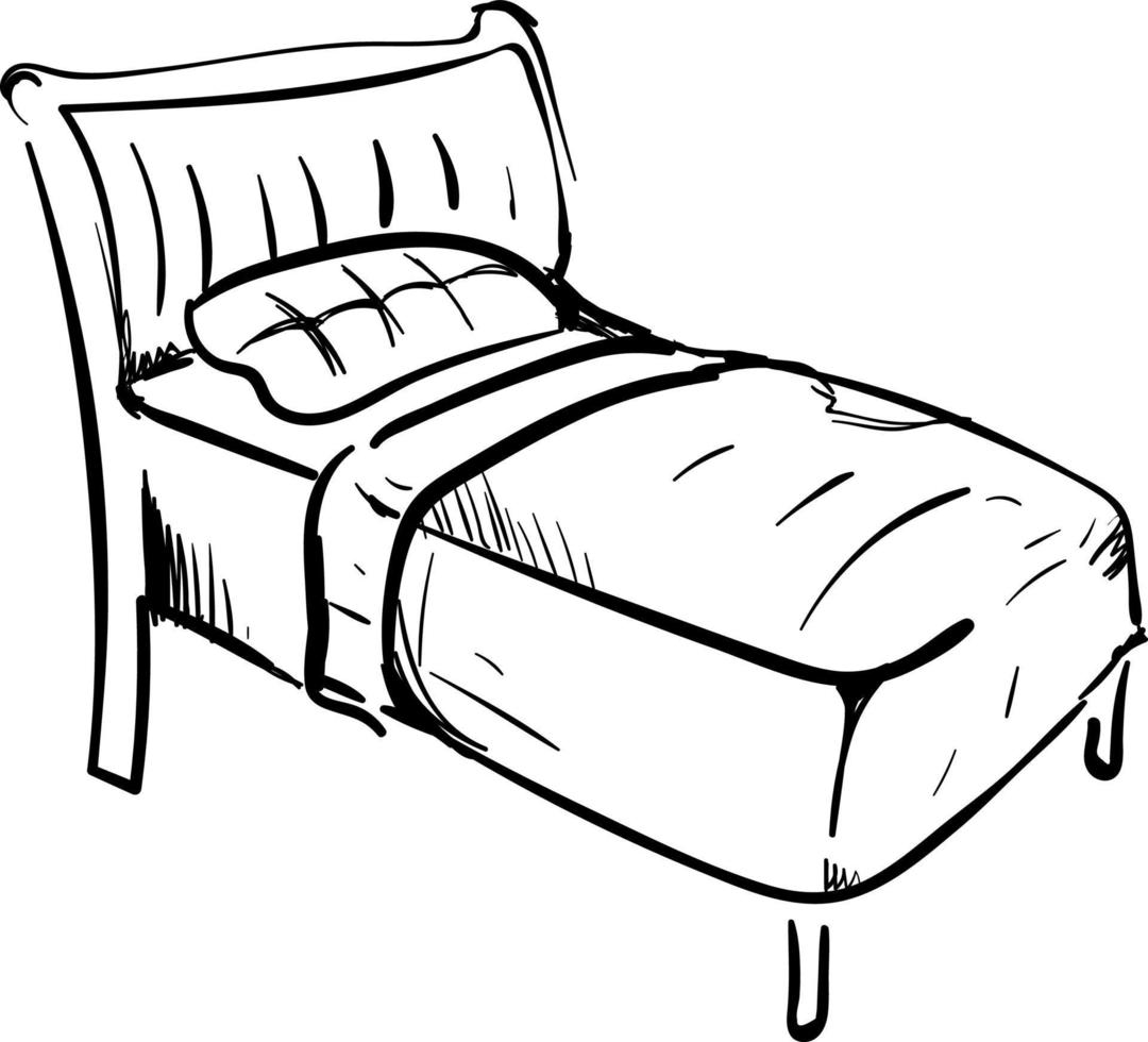 silueta de cama, ilustración, vector sobre fondo blanco.