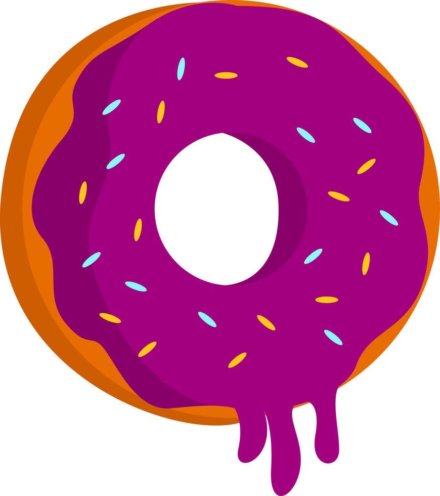 Rosquilla rosa, ilustración, vector sobre fondo blanco.