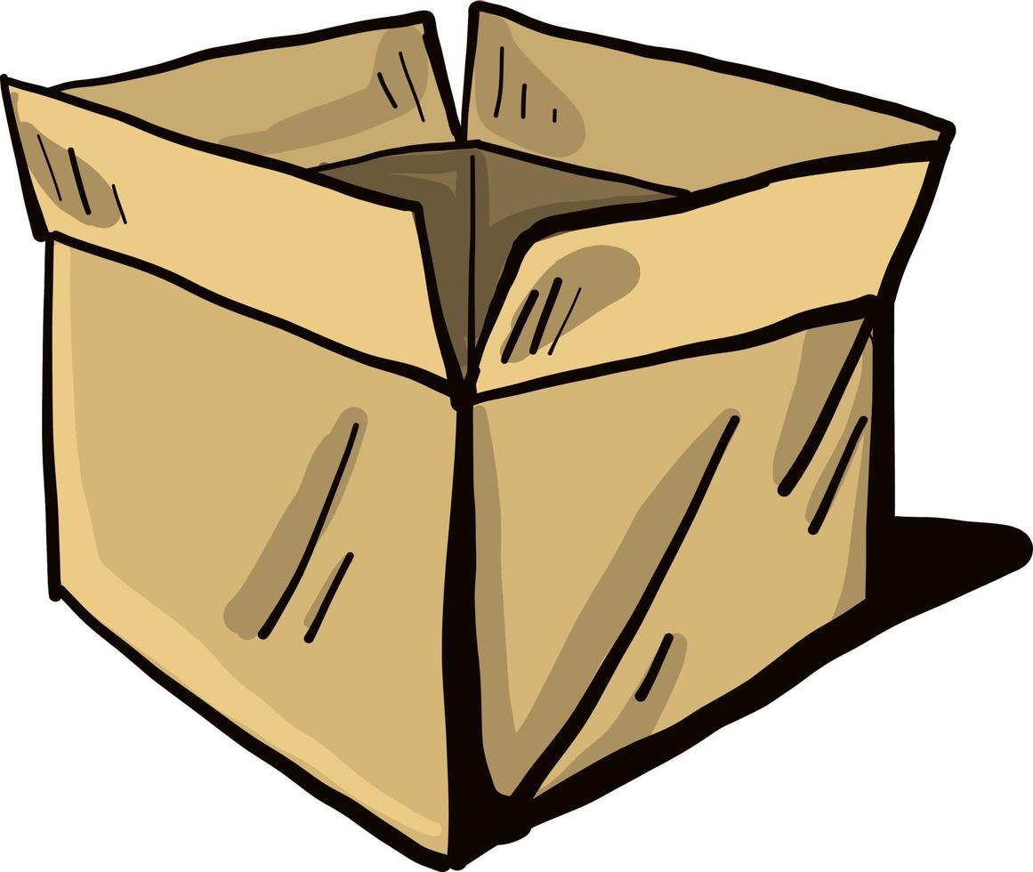 Open box, illustration, vector on white background.