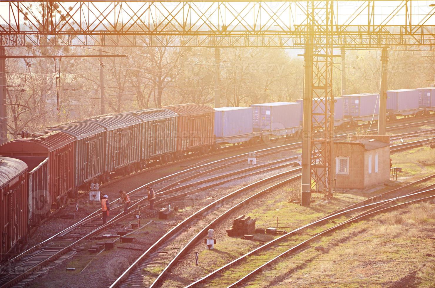 Sunny railway landscape photo