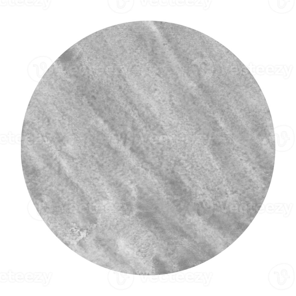 Monochrome hand drawn watercolor circular frame background texture with stains photo