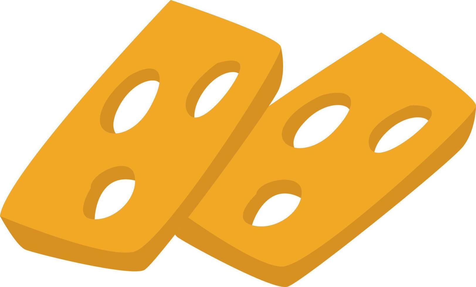 Slices of cheese, illustration, vector, on a white background. vector
