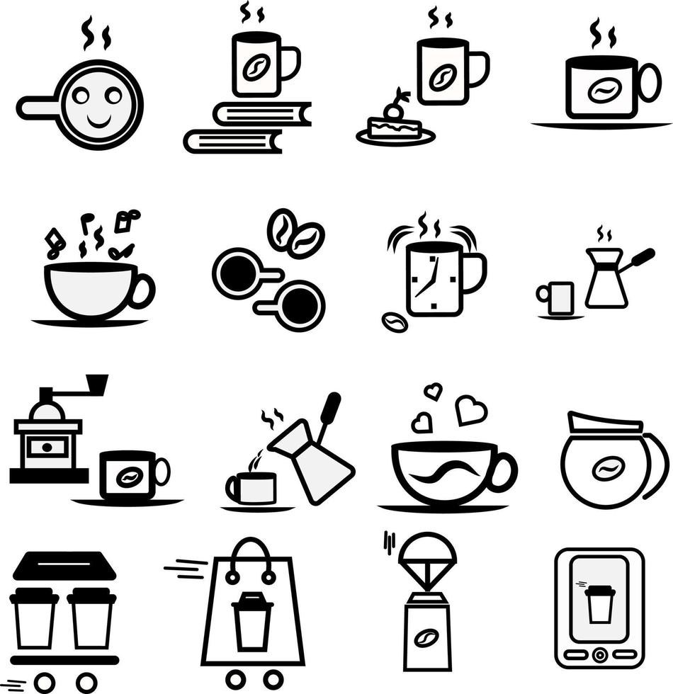 café, ilustración, vector, sobre un fondo blanco. vector