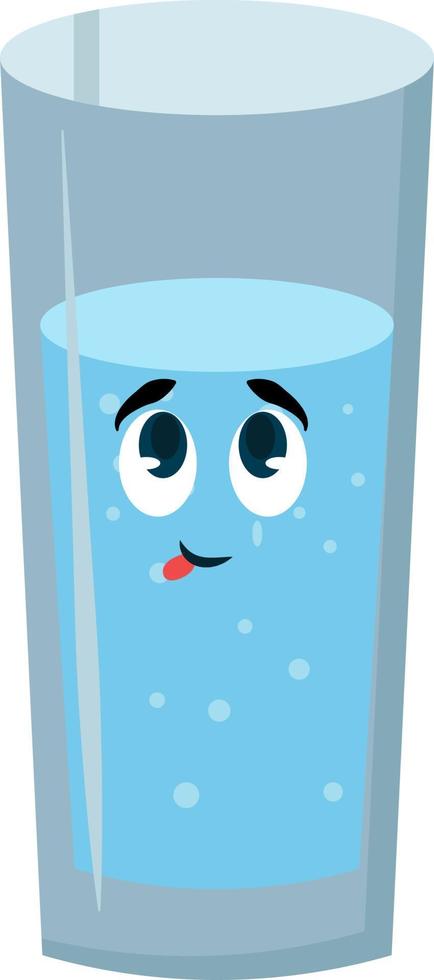 Glass of water, illustration, vector on white background.