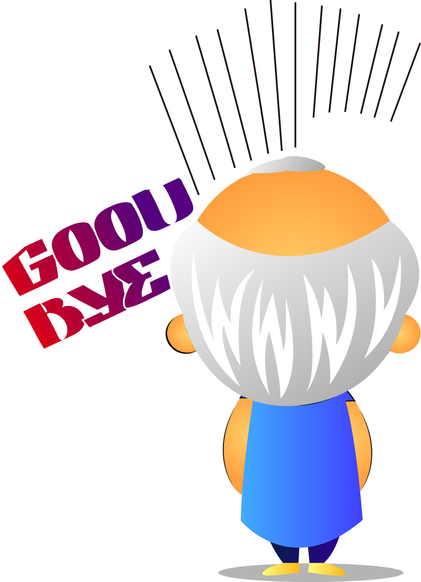 Old man leaving, illustration, vector on white background. 13904099