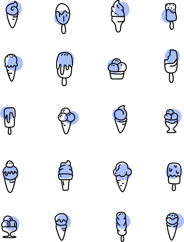 Refreshing ice cream, illustration, vector on a white background