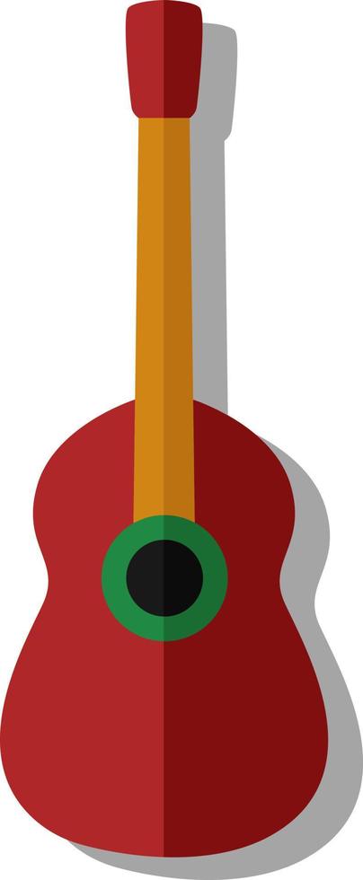 guitarra roja, ilustración, vector sobre fondo blanco.