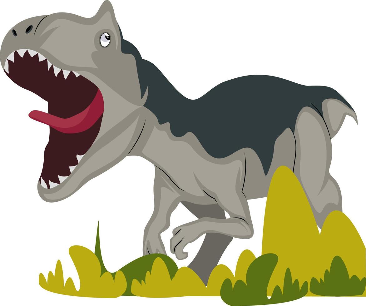 Dangerous dinosaur, illustration, vector on white background.