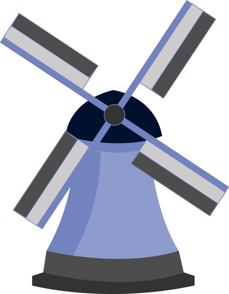 Molino de viento, ilustración, vector sobre fondo blanco.