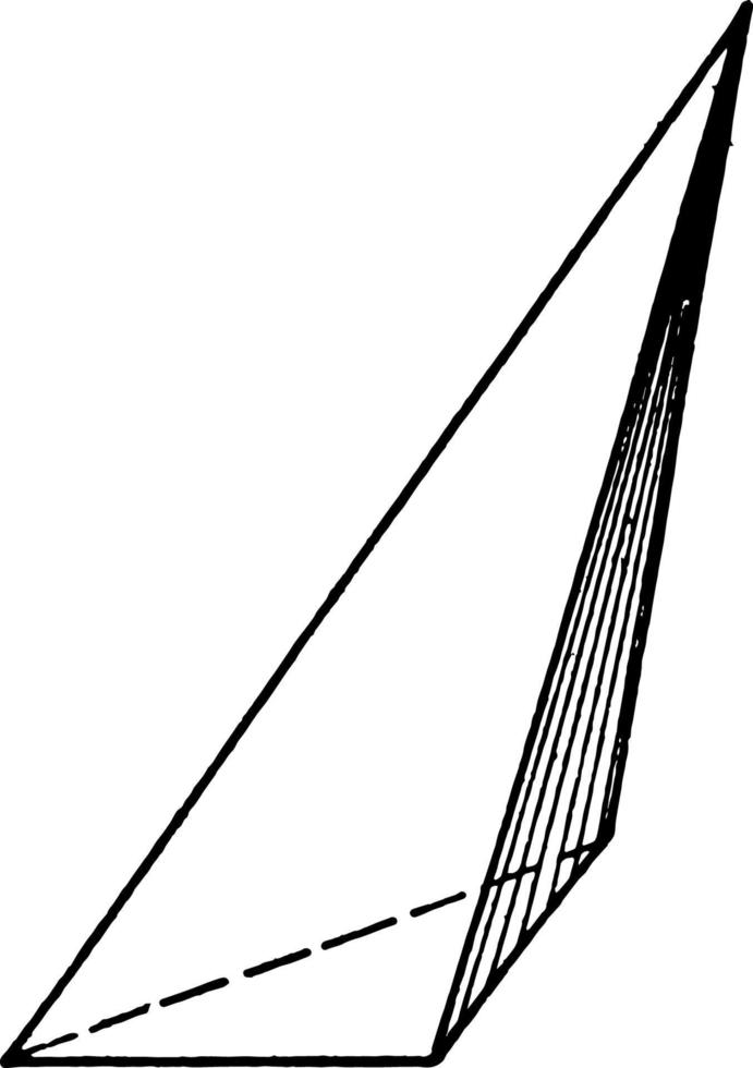 Pyramid With Triangular Base vintage illustration. 13904461 Vector Art