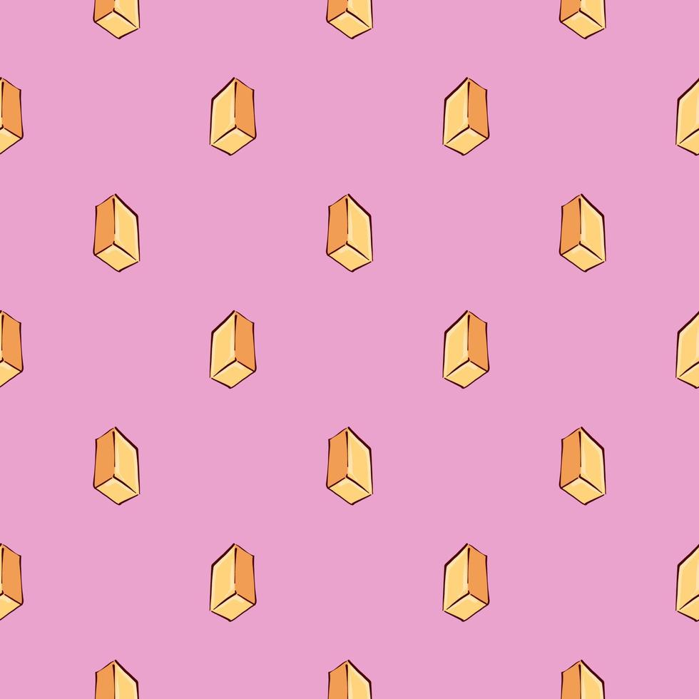 Block of butter , seamless pattern on a pink background. vector