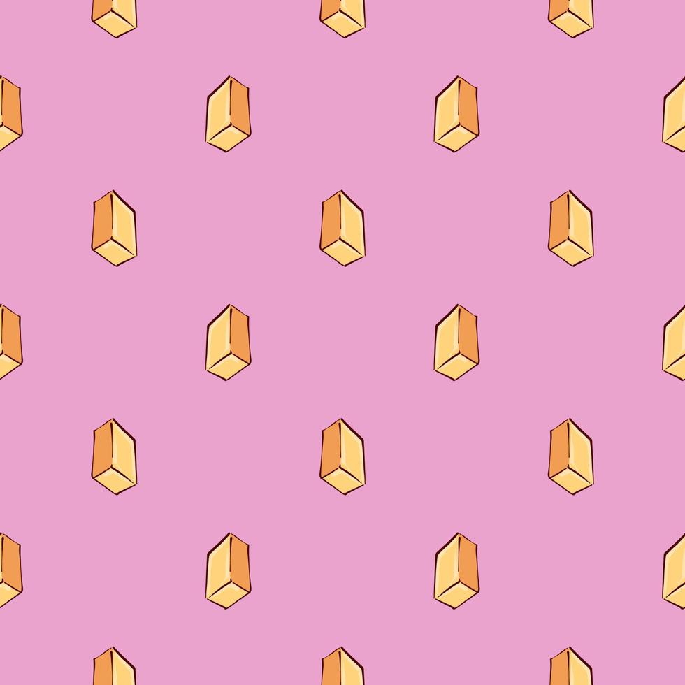 Block of butter , seamless pattern on a pink background. vector