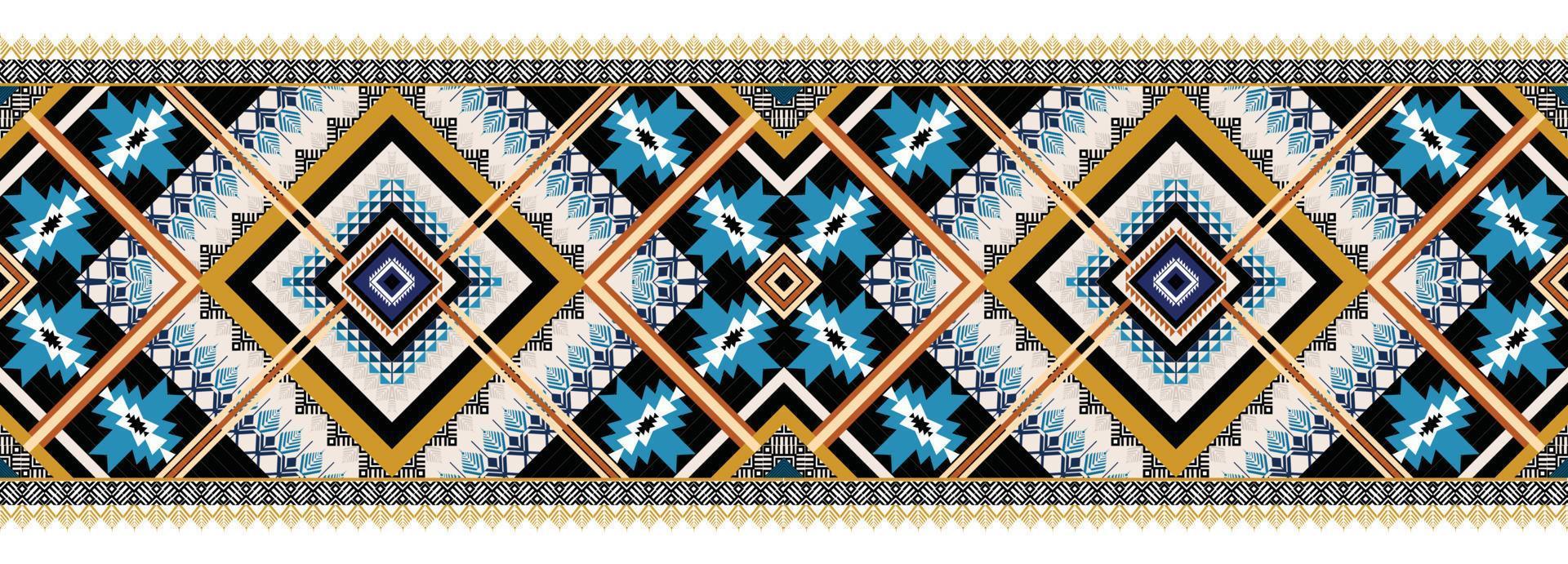 horizontal ethnic geometric pattern. American, Aztec motif textile pattern style. Seamless pattern design for fabric, curtain, background, carpet, wallpaper, clothing, wrapping, tile. American Vector. vector