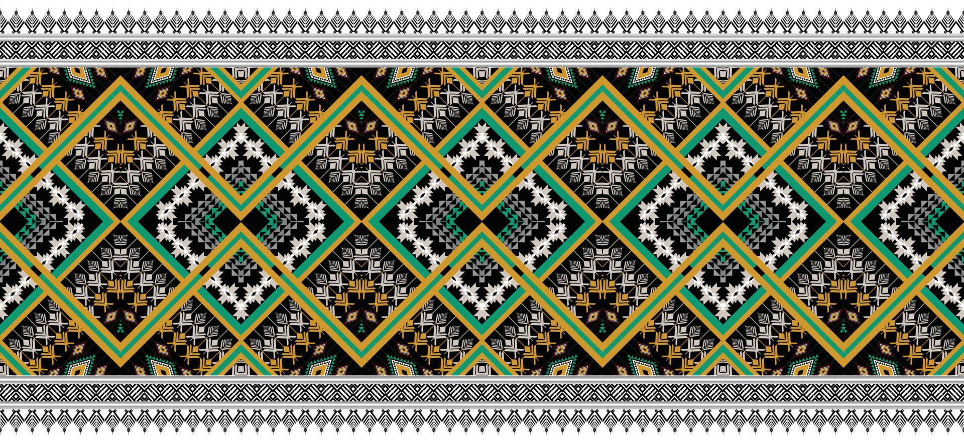 horizontal ethnic geometric pattern. American, Aztec motif textile pattern style. Seamless pattern design for fabric, curtain, background, carpet, wallpaper, clothing, wrapping, tile. American Vector. vector