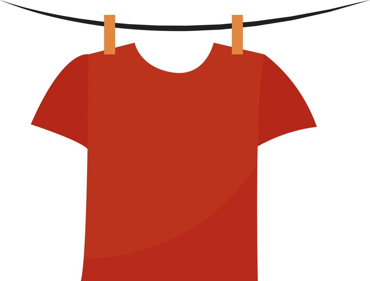 camiseta roja, ilustración, vector sobre fondo blanco.