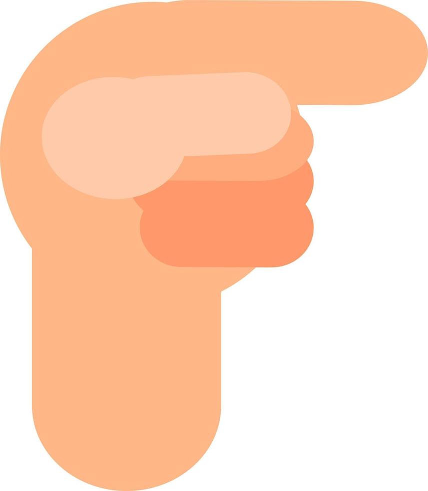 Pointing finger, illustration, vector on a white background.