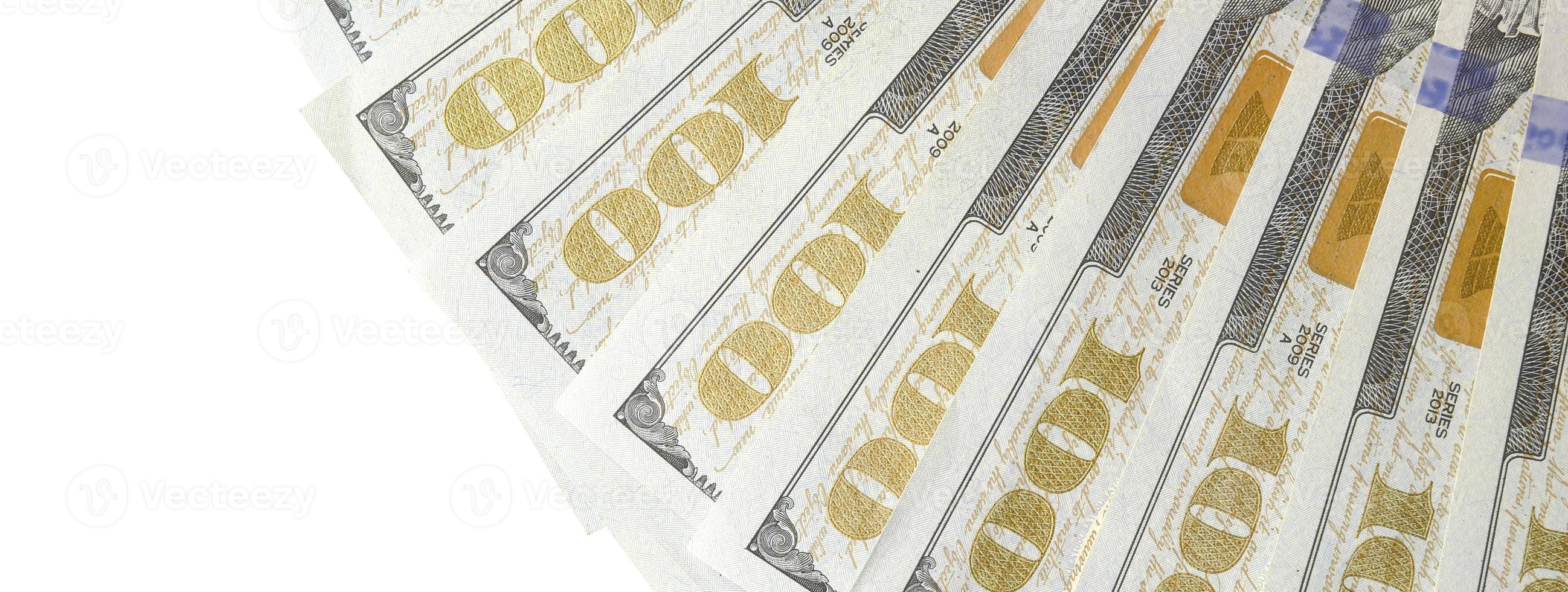 Dollar bills. American money isolated on white with copy space photo
