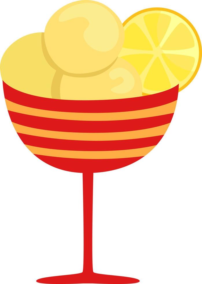 helado de limón, ilustración, vector sobre fondo blanco