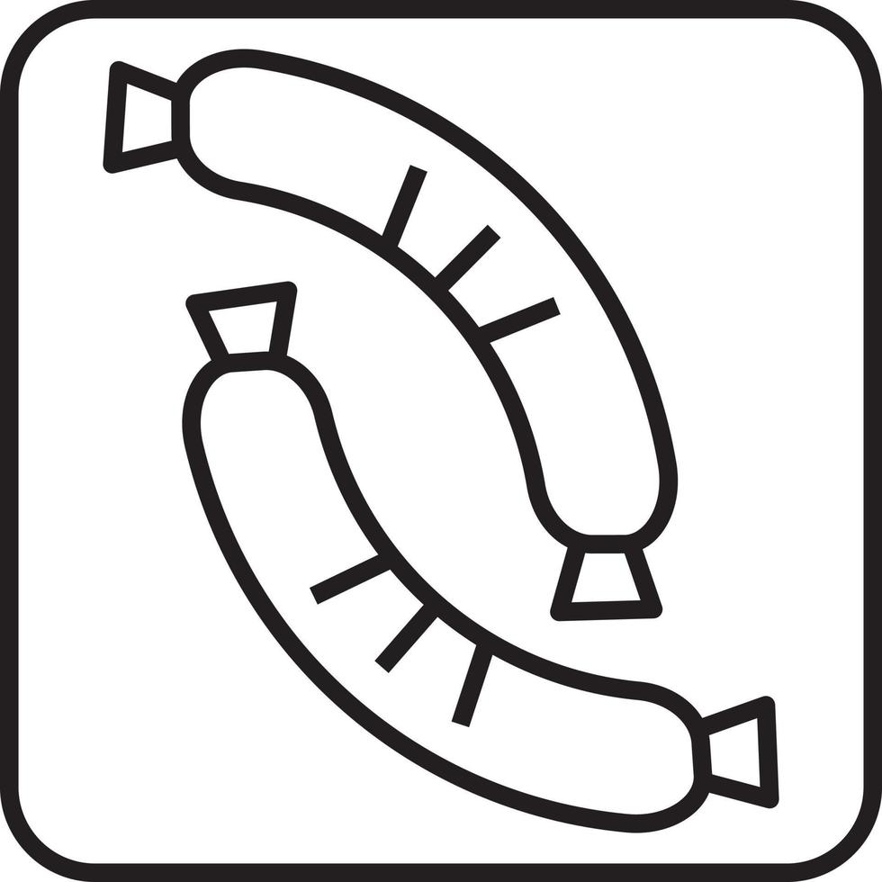 Fried sausages, illustration, vector on a white background.