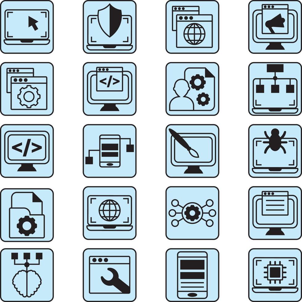 Modern computer programming, illustration, vector, on a white background. vector