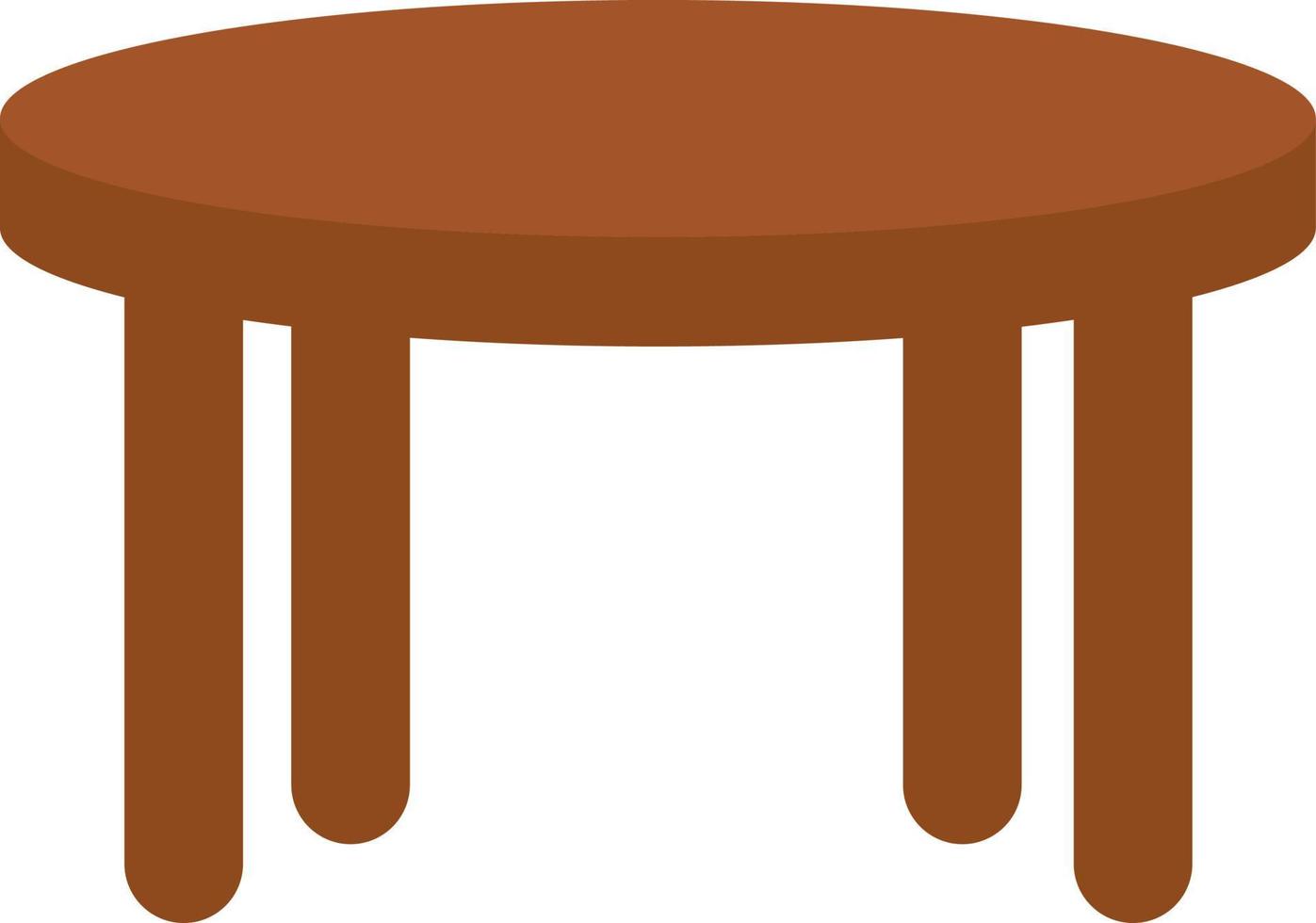mesa de café de madera, ilustración, vector sobre un fondo blanco