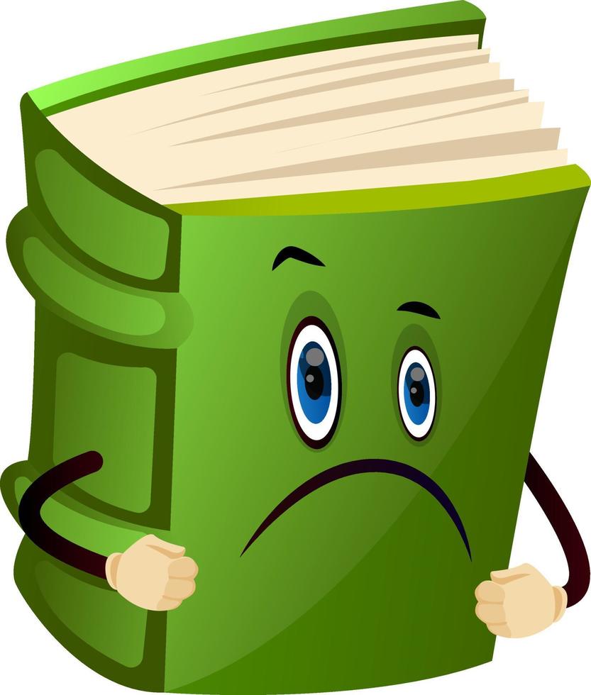 Cartoon book character is feeling surprised, illustration, vector on white background.