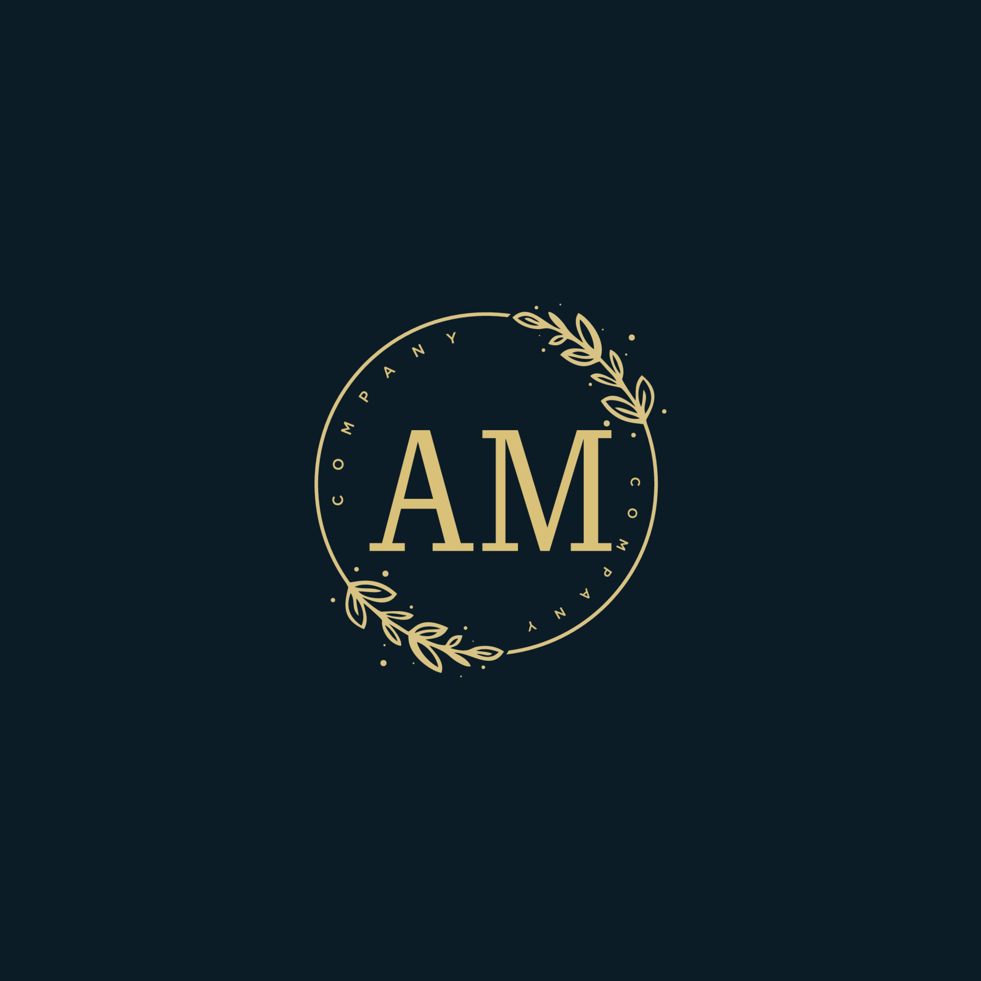 Initial am beauty monogram and elegant logo design