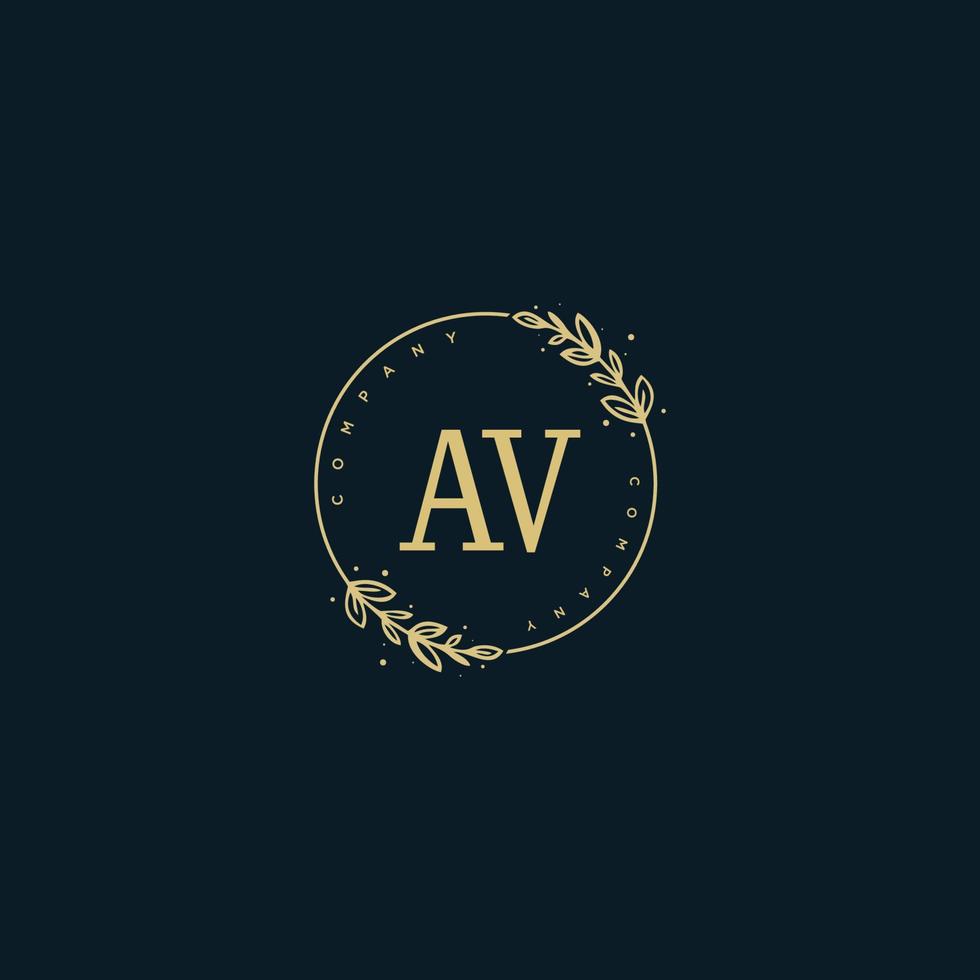 Initial AV beauty monogram and elegant logo design, handwriting logo of initial signature, wedding, fashion, floral and botanical with creative template. vector