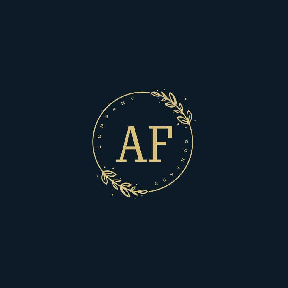 Initial AF beauty monogram and elegant logo design, handwriting logo of initial signature, wedding, fashion, floral and botanical with creative template. vector