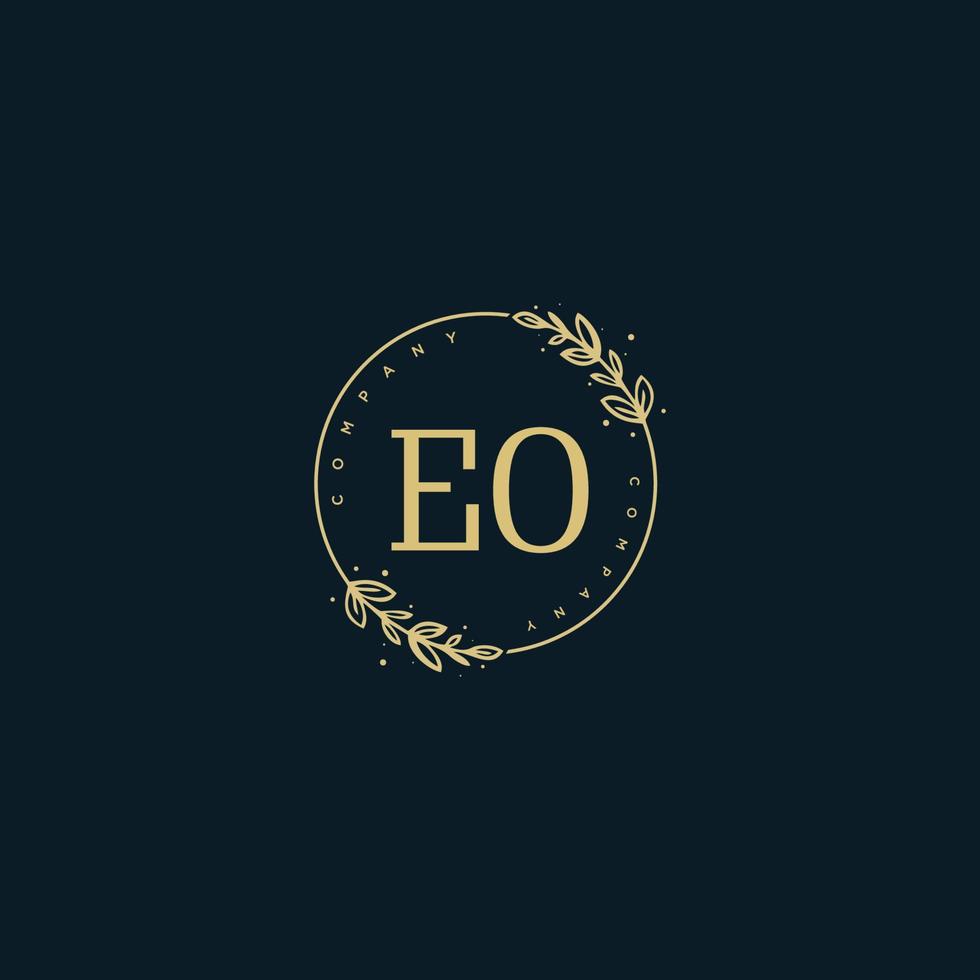 Initial EO beauty monogram and elegant logo design, handwriting logo of