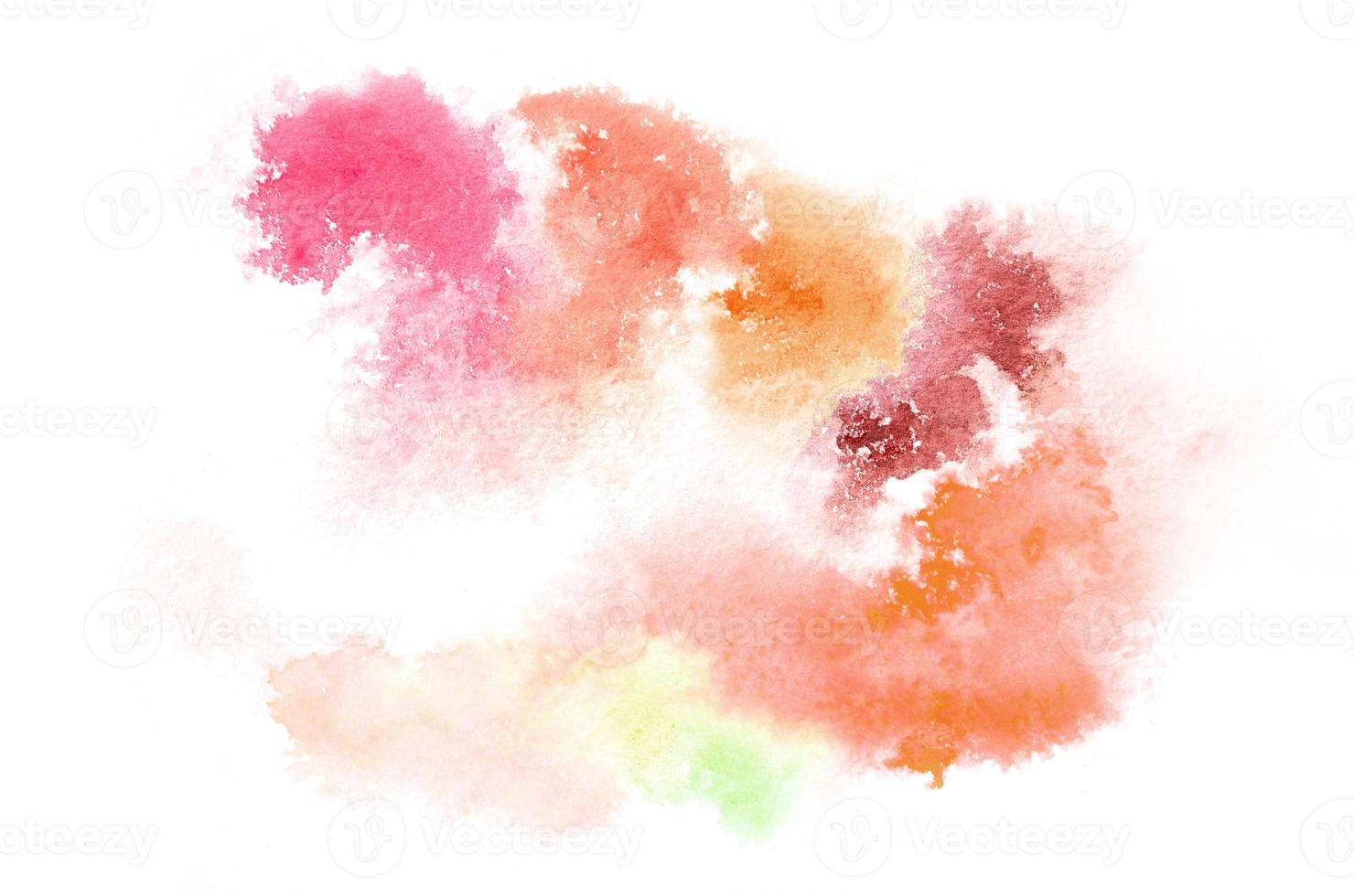 Hand drawn watercolor shape in warm tones for your design. Creative painted background, hand made decoration photo