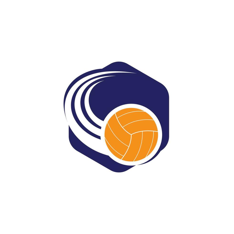 logotipo de voleibol. diseño del logo de la pelota de voleibol. logotipo de jugador de voleibol vector