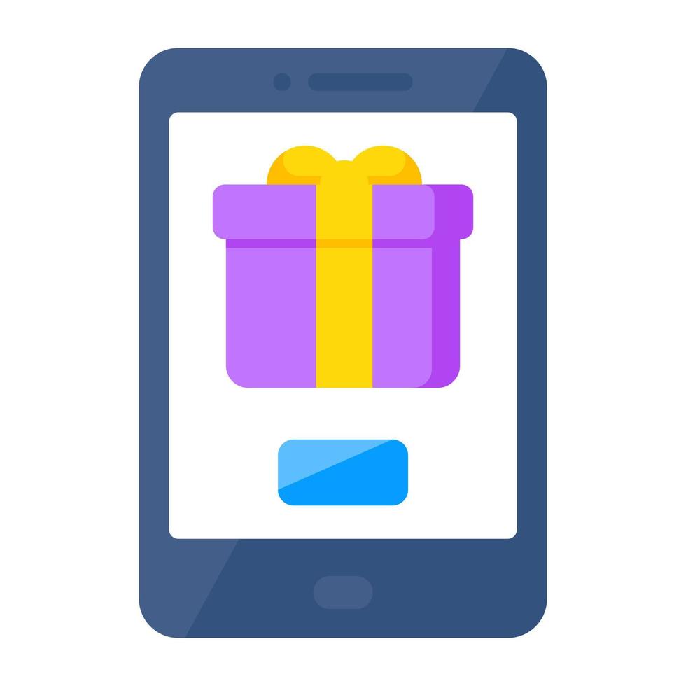 A unique design icon of mobile gift box vector