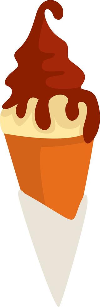 Chocolate ice cream, illustration, vector on white background