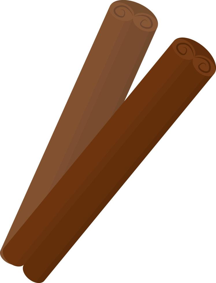 Cinnamon stick, illustration, vector on white background.