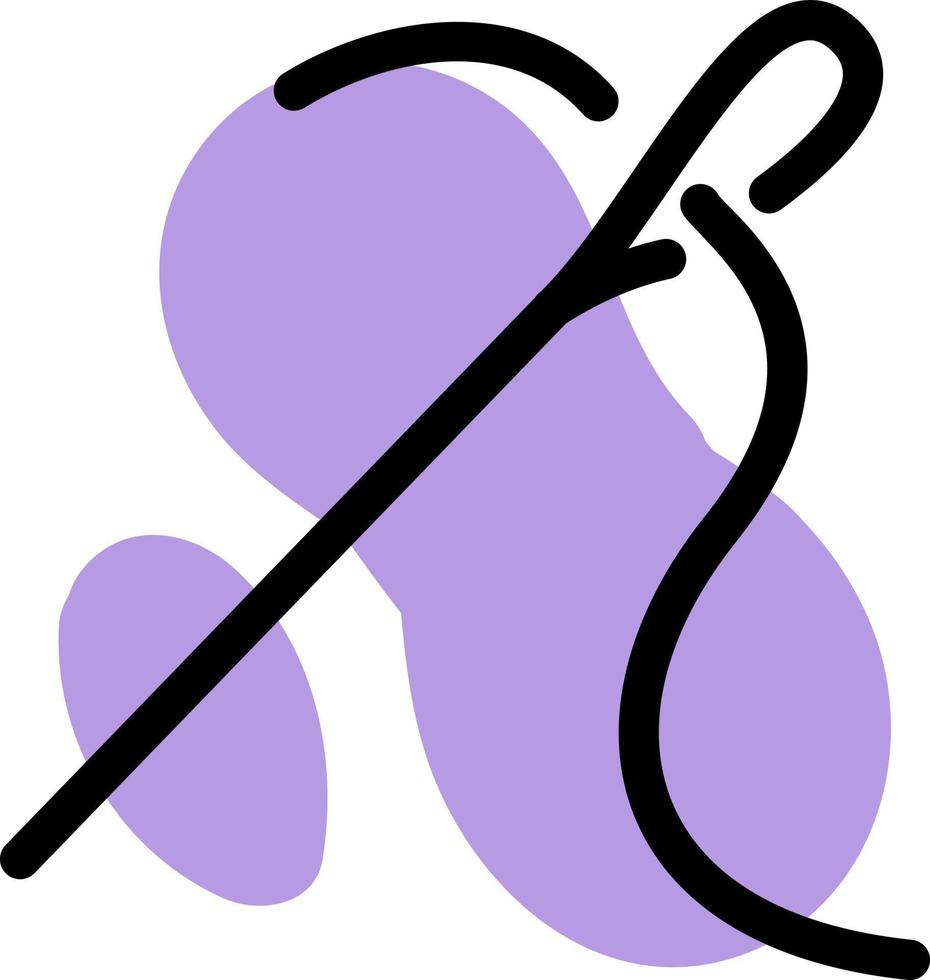 Sewing thread and needle, illustration, on a white background. vector