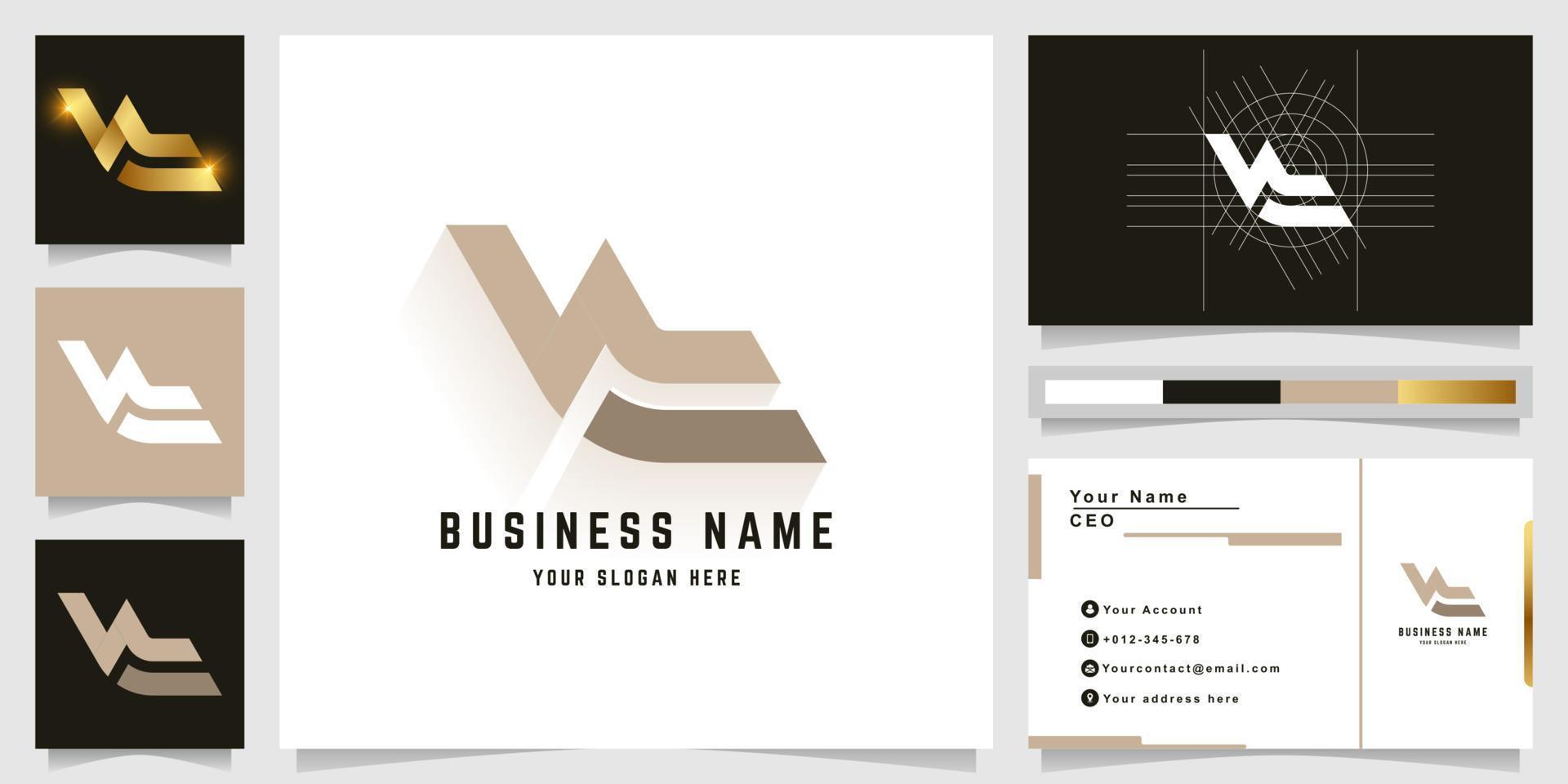 Letter Nt or NL monogram logo with business card design vector