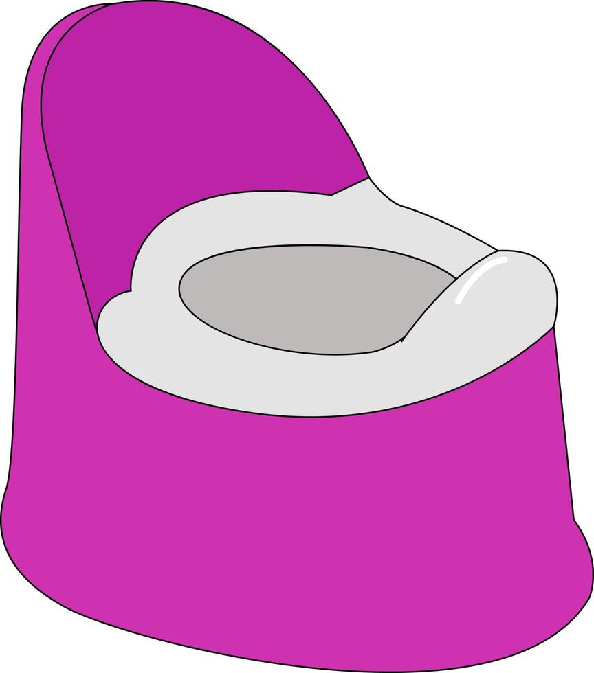 Pink baby pot, illustration, vector on white background.