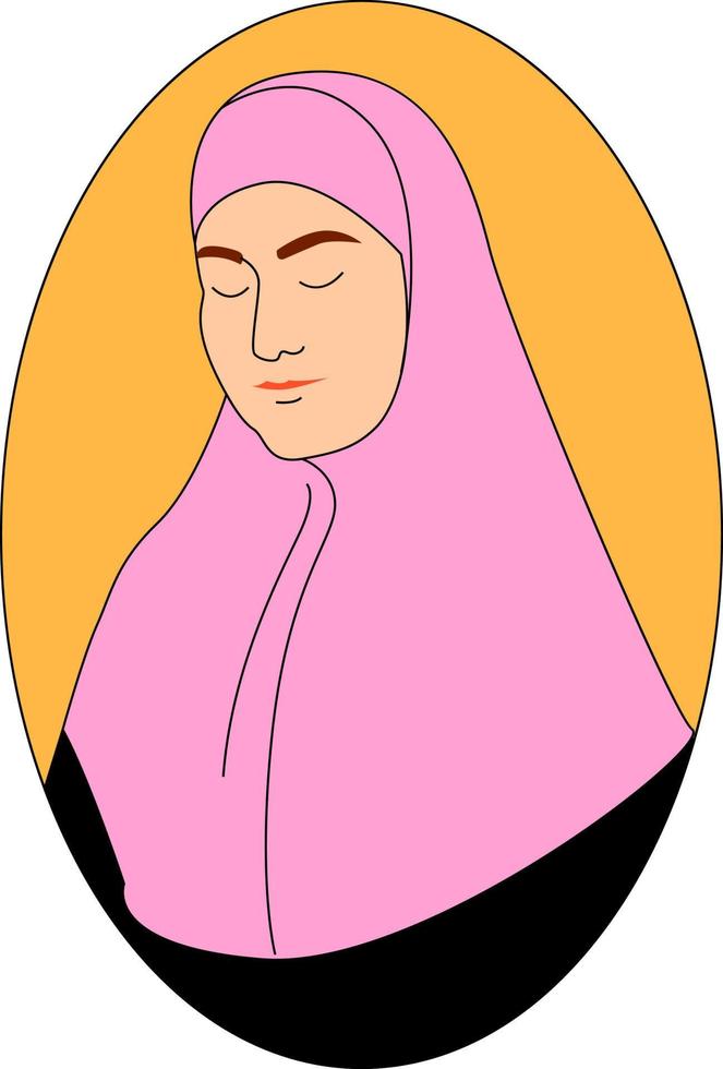 Hijab, illustration, vector on white background.