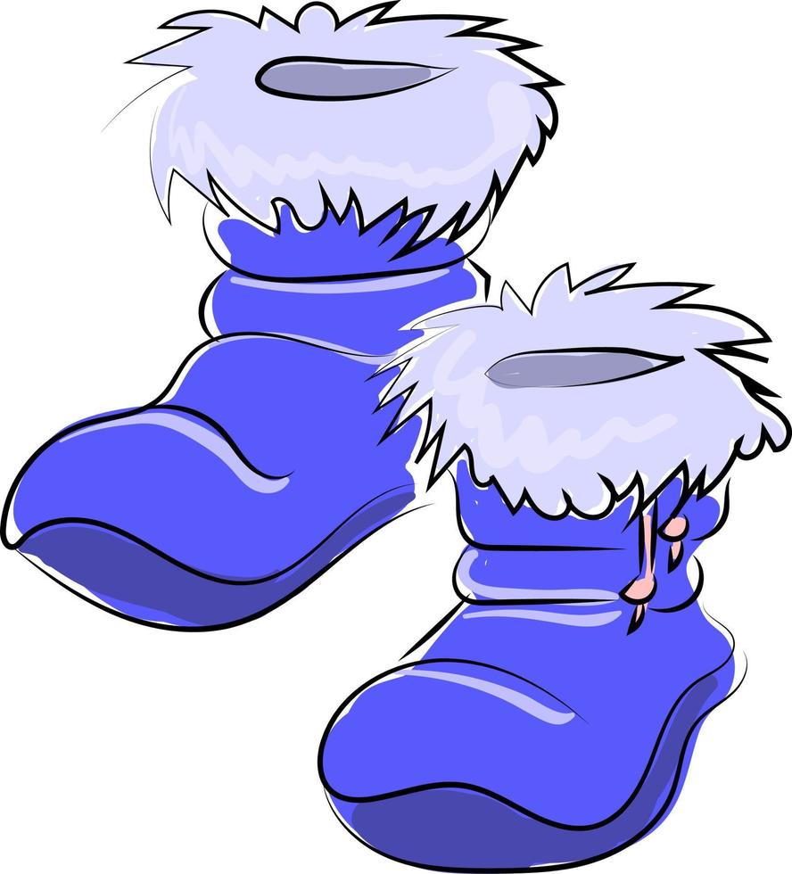 Purple boots, illustration, vector on white background.
